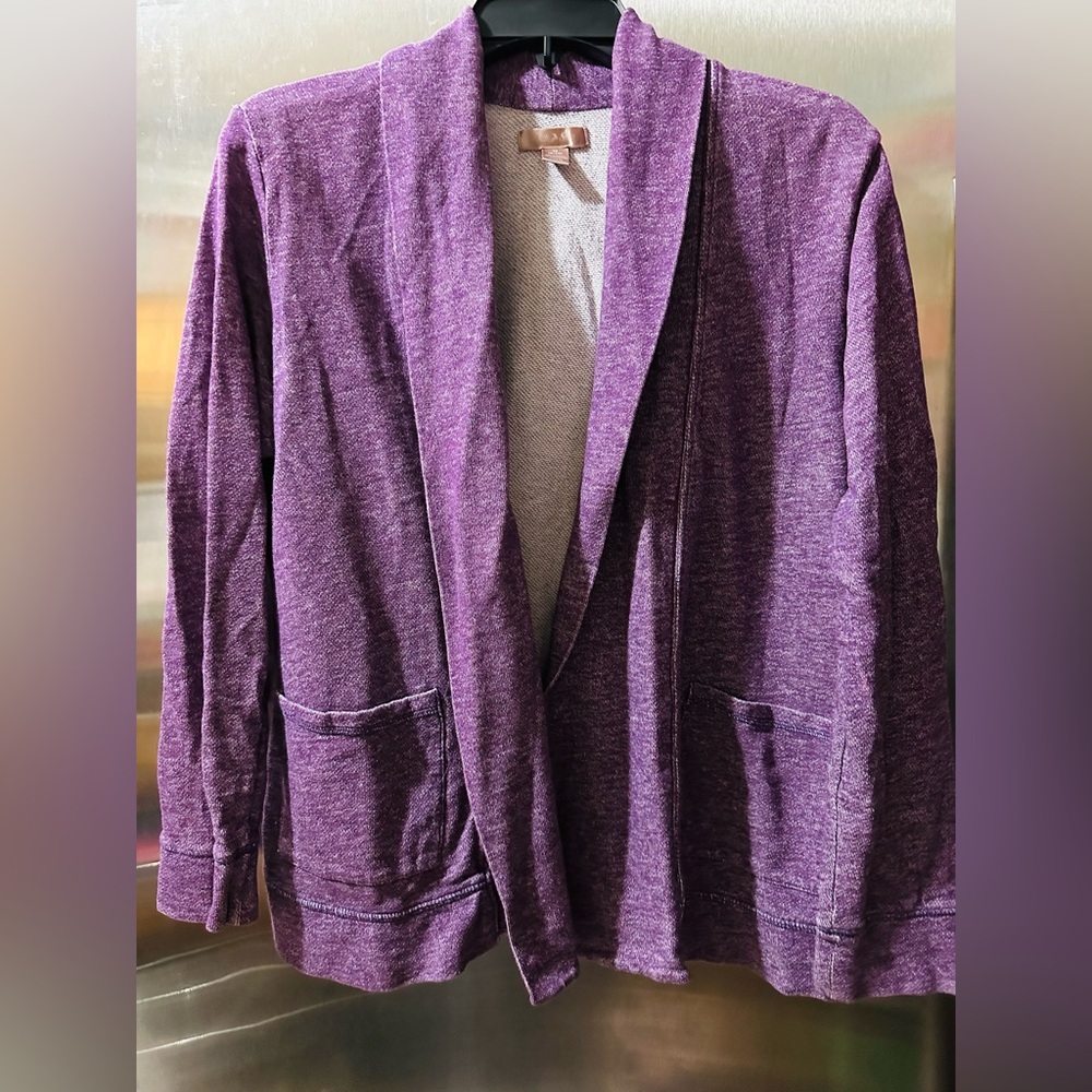 White Stag Deep Purple Open-Front Cardigan